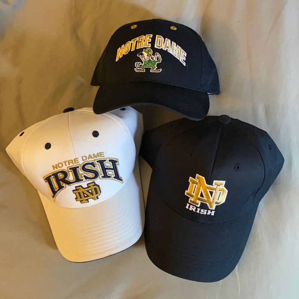 3 Notre Dame Hats NEW + adjustable